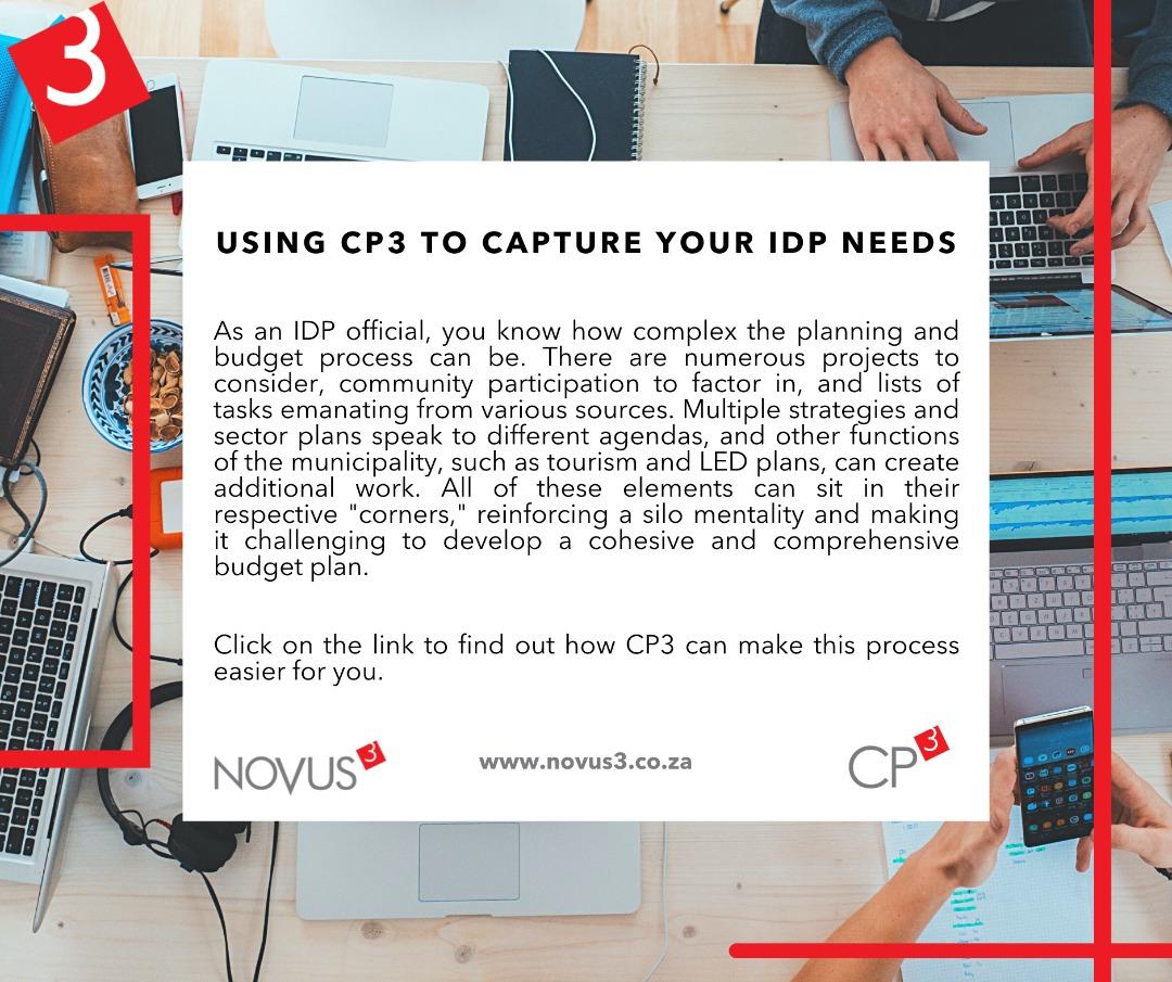 Using CP3 to capture your IDP needs