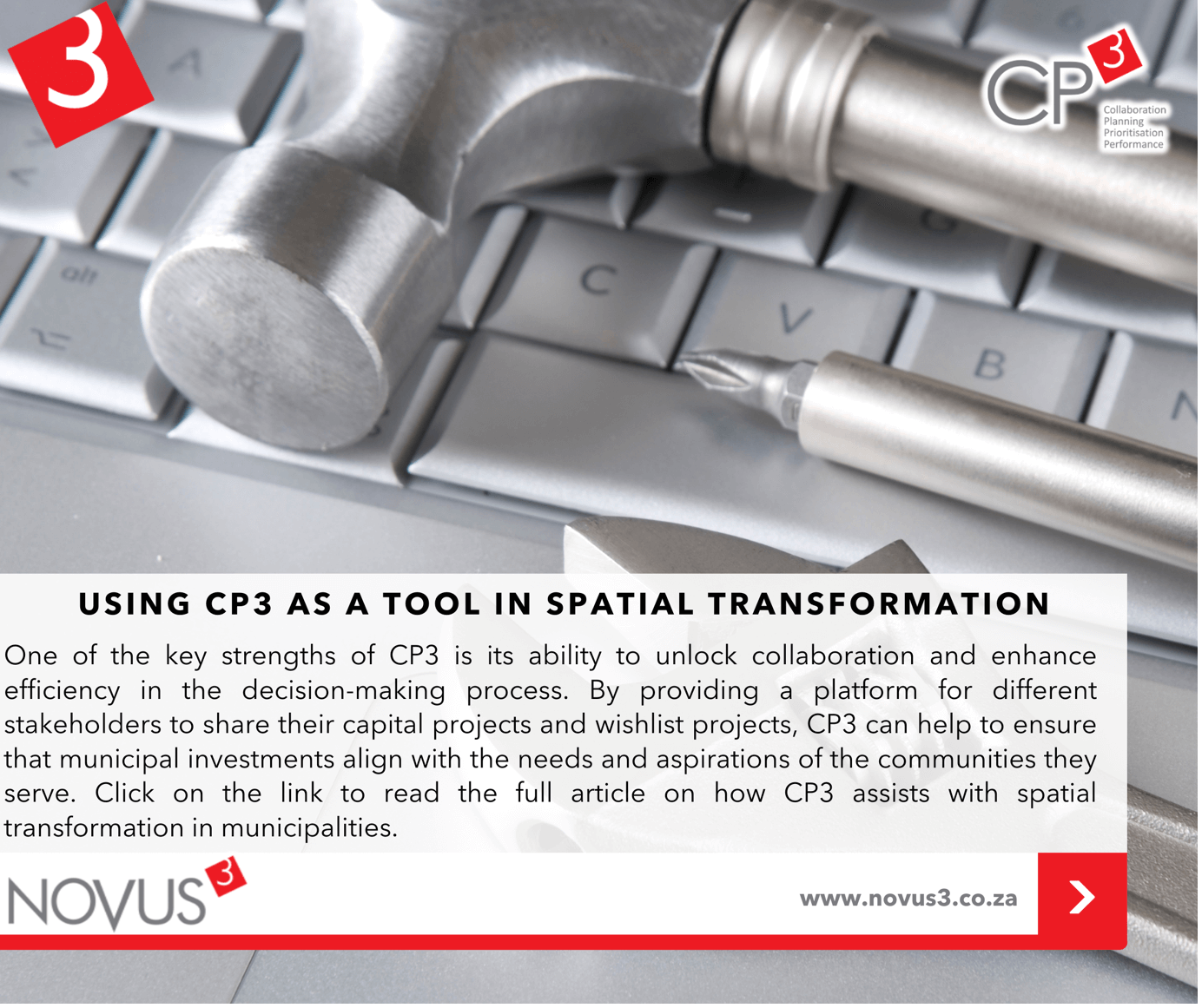 How can CP3 , assist as a tool in spatial transformation in South Africa?