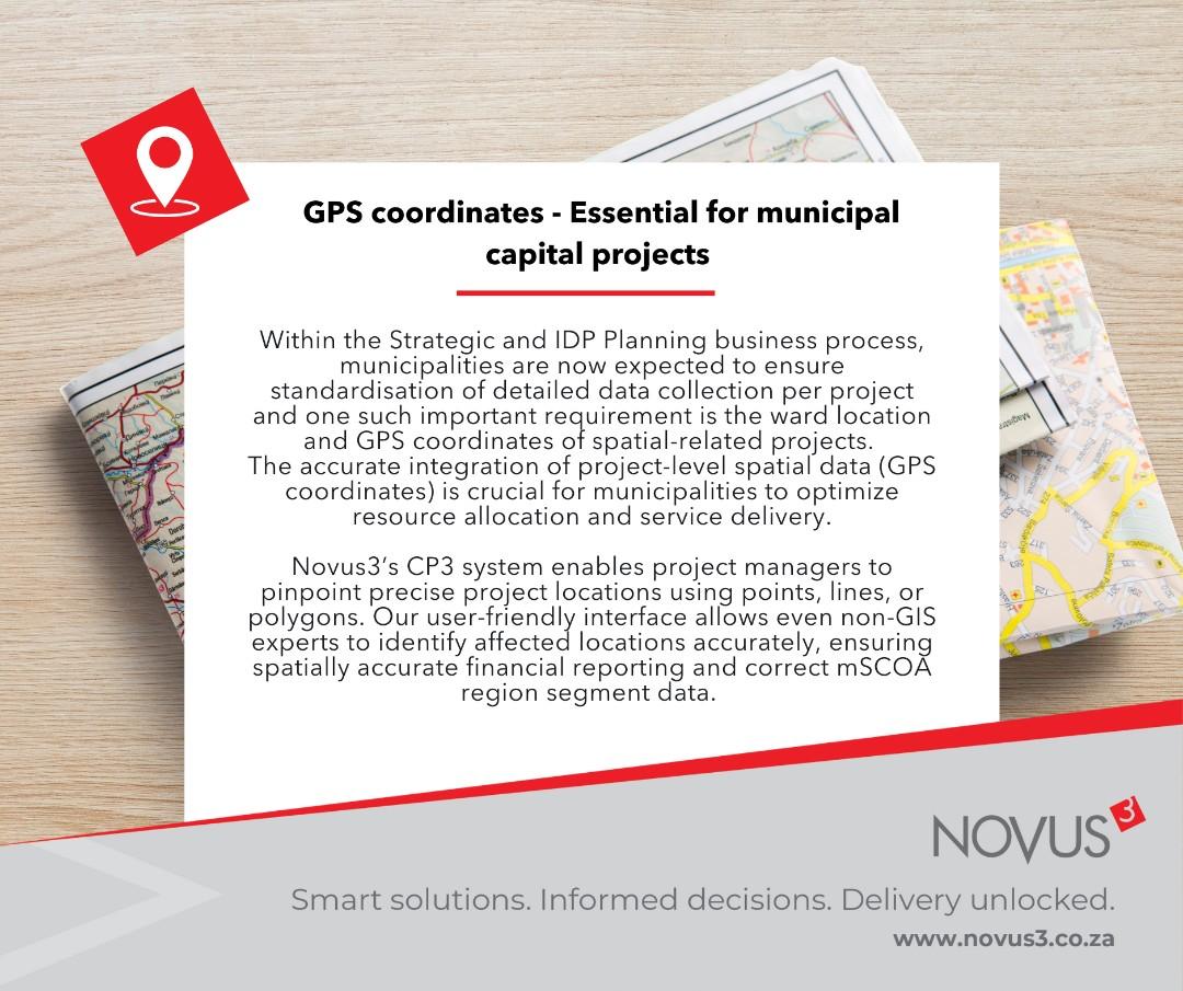 GPS coordinates – Essential for municipal capital projects