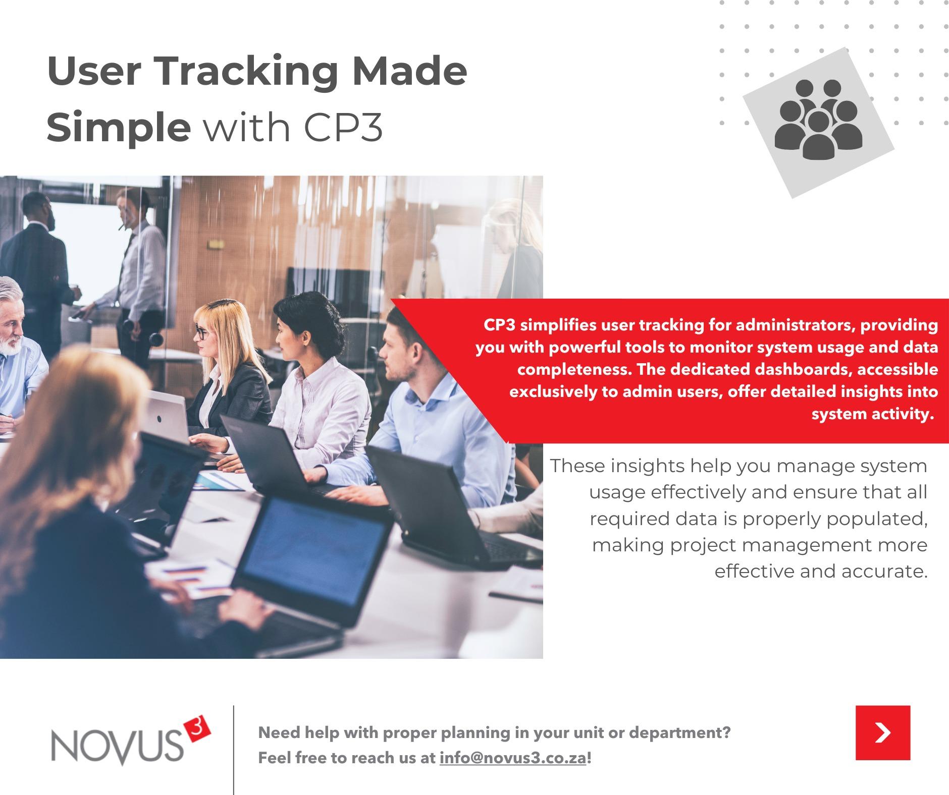 User Tracking Made Simple with CP3: Empowering Administrators with Comprehensive Insight